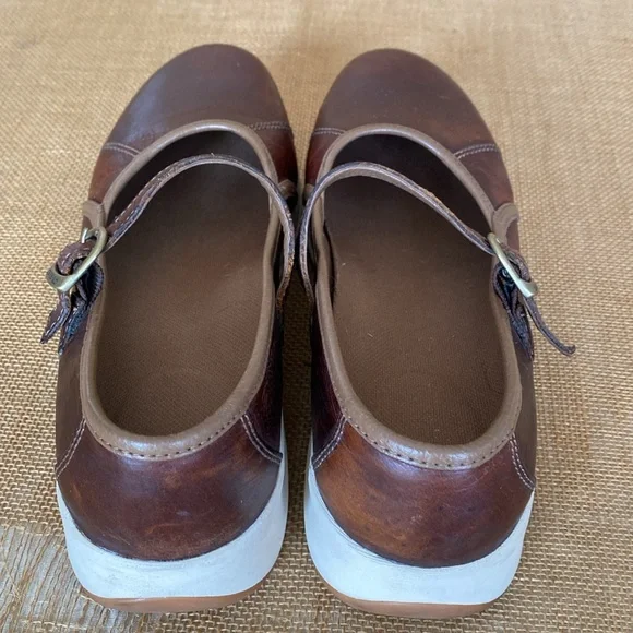 Dansko Steffi Brown Distressed Leather Mary Janes - Picture 7 of 16